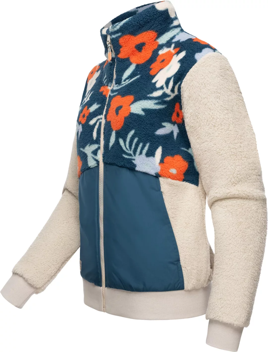 Ragwear Fleecejacke "Madaras Flower", ohne Kapuze, Flauschige Damen Übergan günstig online kaufen