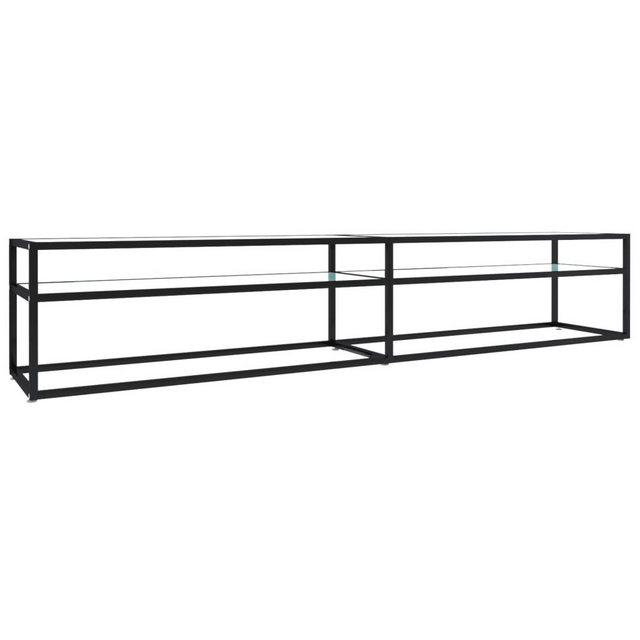 furnicato TV-Schrank Weiß Marmor-Optik 220x40x40,5 cm Hartglas günstig online kaufen