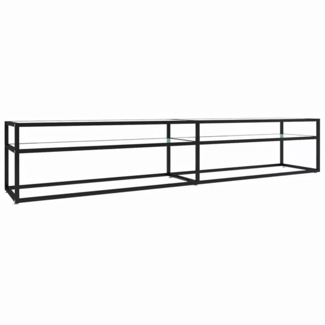 furnicato TV-Schrank Weiß Marmor-Optik 220x40x40,5 cm Hartglas (1-St) günstig online kaufen