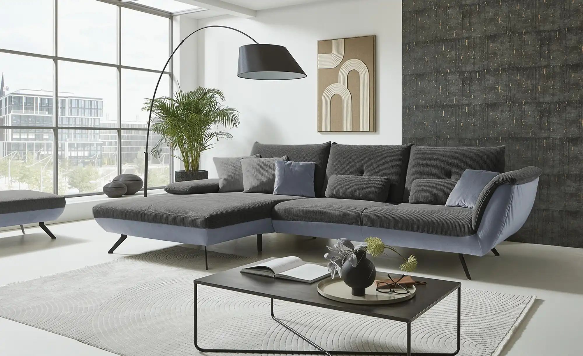 Ecksofa  Celine ¦ grau ¦ Maße (cm): B: 316 H: 90 T: 190 Polstermöbel > Sofa günstig online kaufen