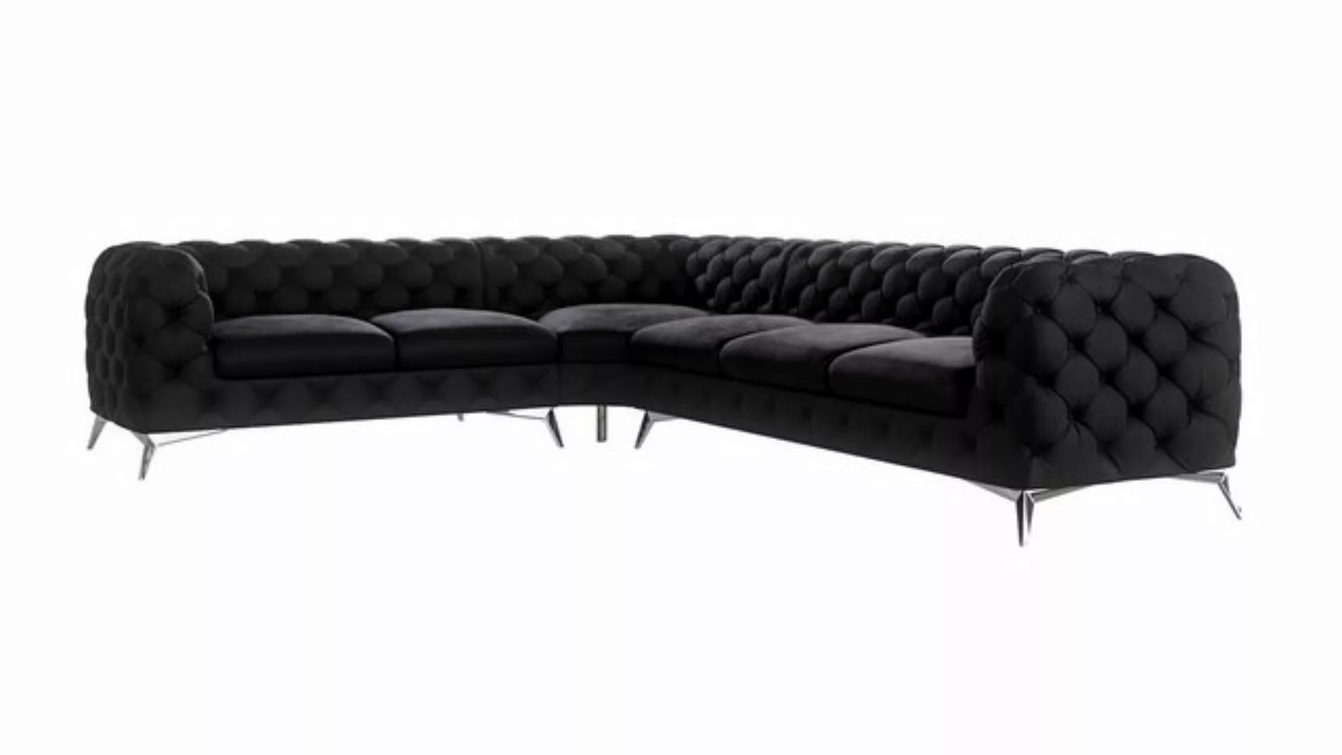 S-Style Möbel Ecksofa Chesterfield Kalina mit Silber Metall Füßen, Die Ecke günstig online kaufen