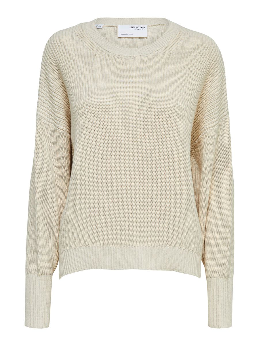 SELECTED Lässiger Strickpullover Damen Beige günstig online kaufen