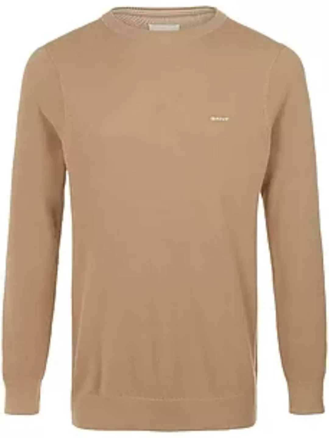 Gant Rundhalspullover COTTON PIQUE C-NECK mit Logostickerei auf der Brust günstig online kaufen