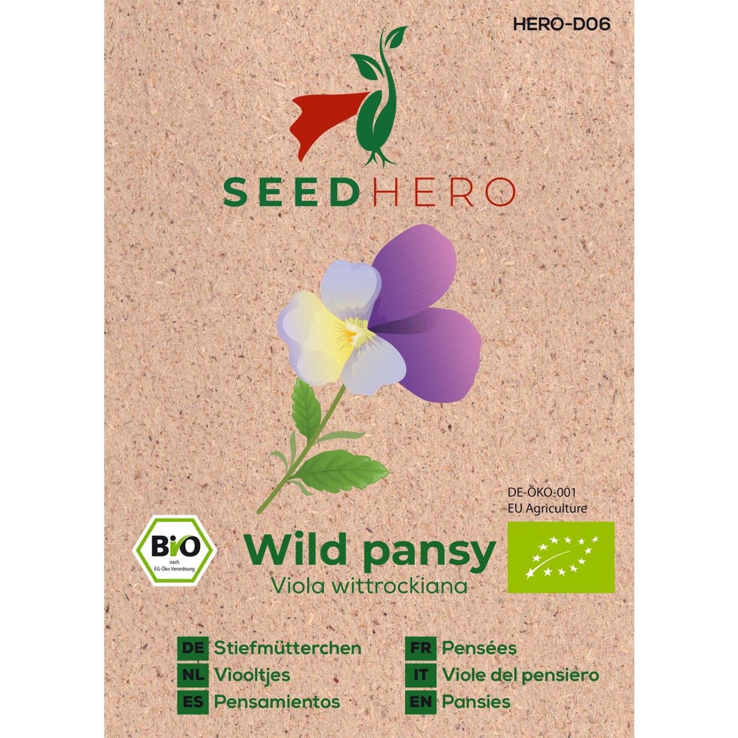 Seedhero BIO Stiefmütterchen Wild Pansy Samen günstig online kaufen
