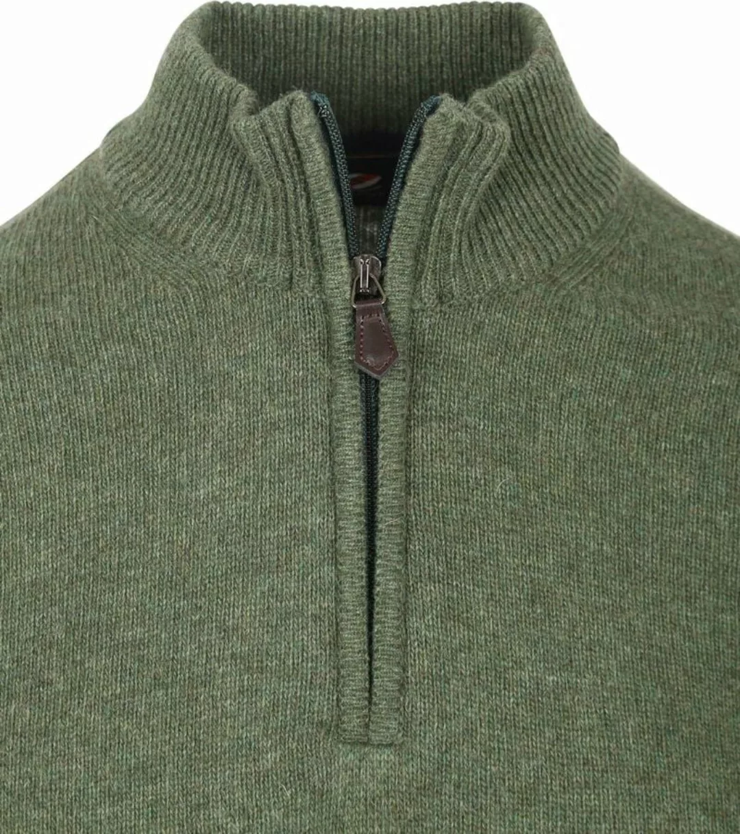 Suitable Half Zip Pullover Lambswool Grün - Größe M günstig online kaufen
