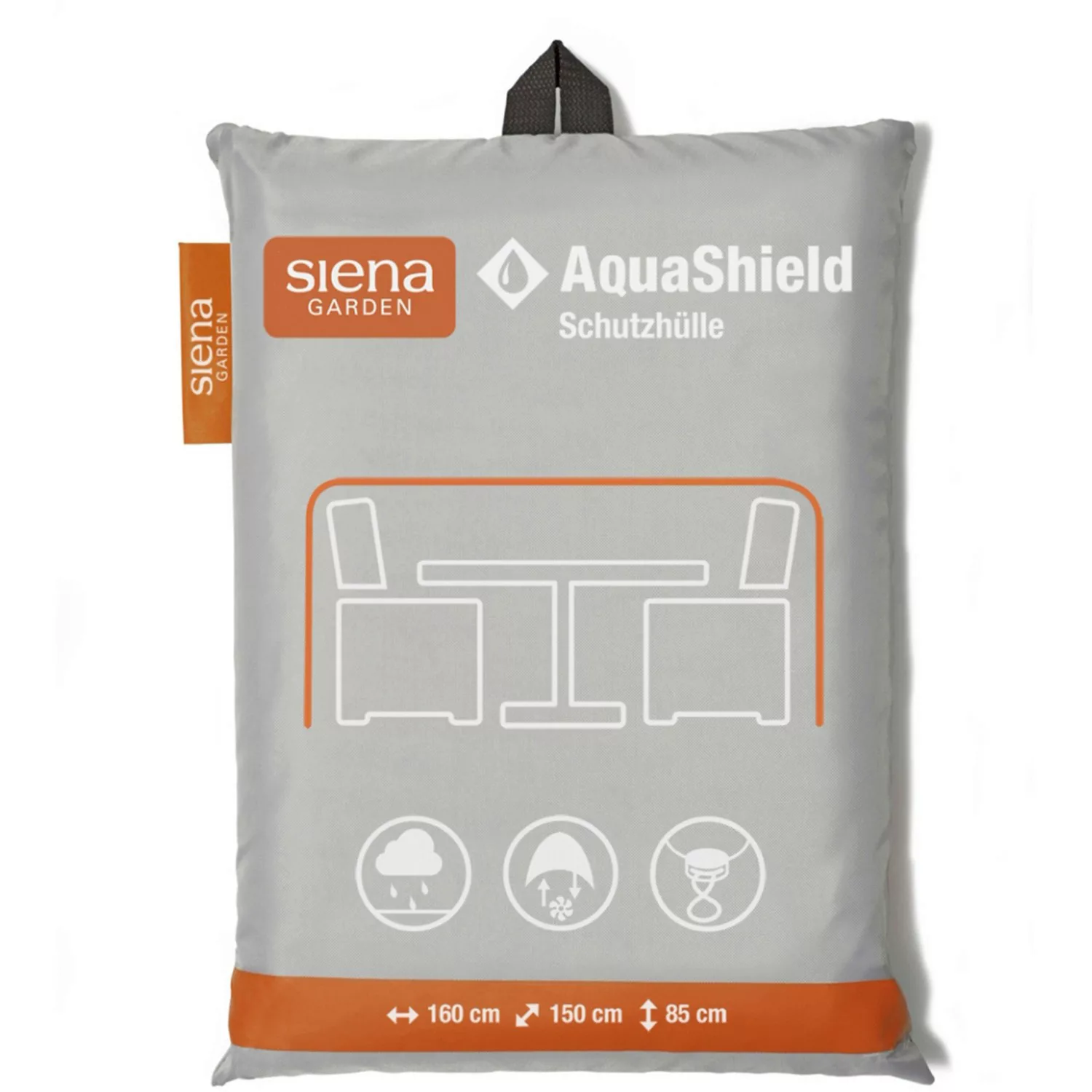 Siena Garden Schutzhülle Sitzgruppe AquaShield Hellgrau 160 cm x 150 cm x 8 günstig online kaufen