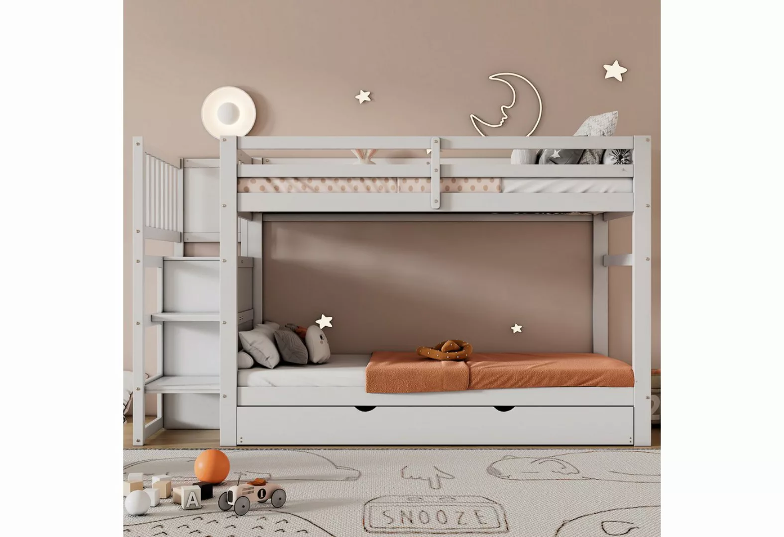 TavilaEcon Etagenbett Kinderbett 90x200cm mit 4 Schubladen und Ausziehbett günstig online kaufen