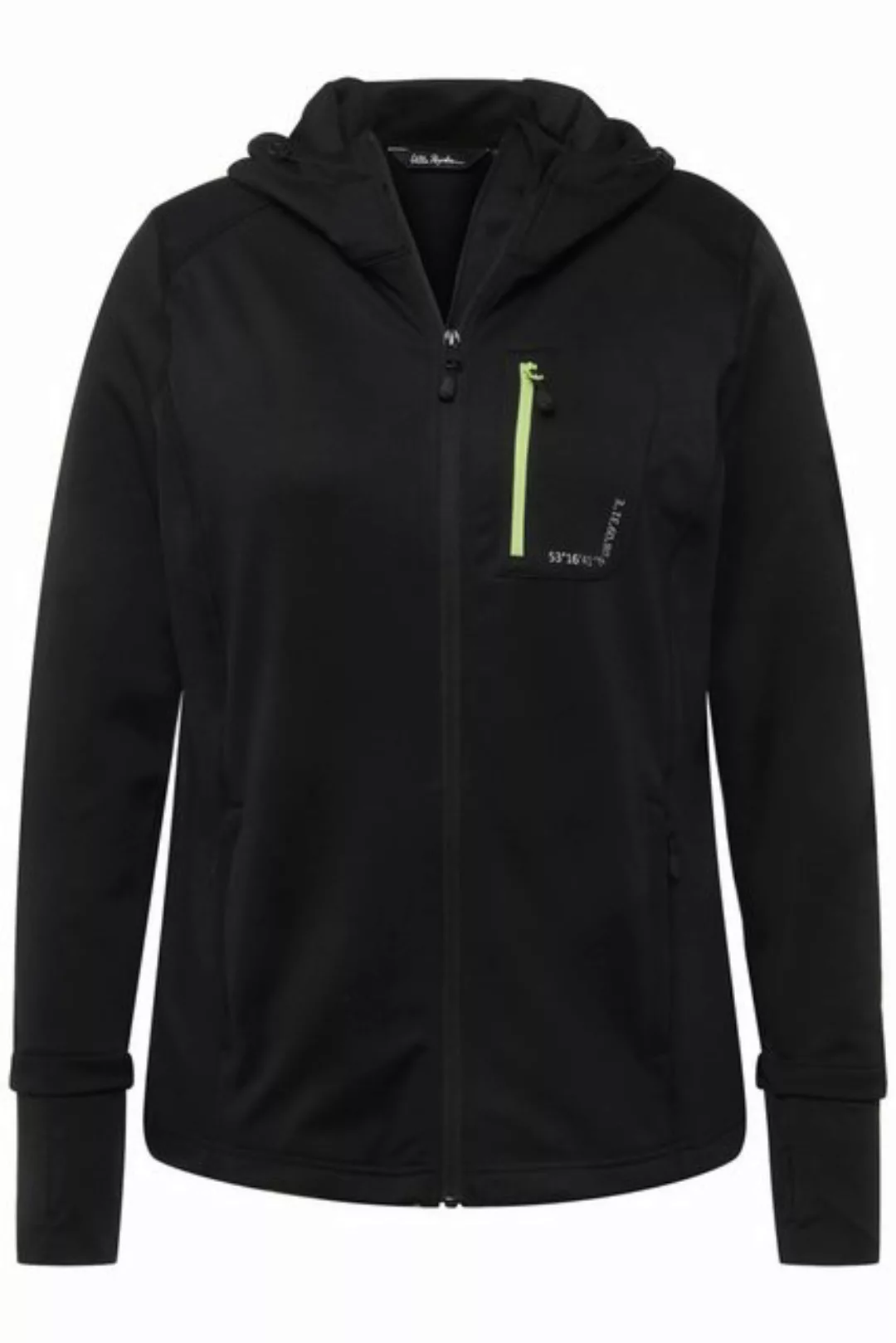 Ulla Popken Sweatjacke HYPRAR Sweatjacke Reflektordruck Kapuze Daumenloch günstig online kaufen