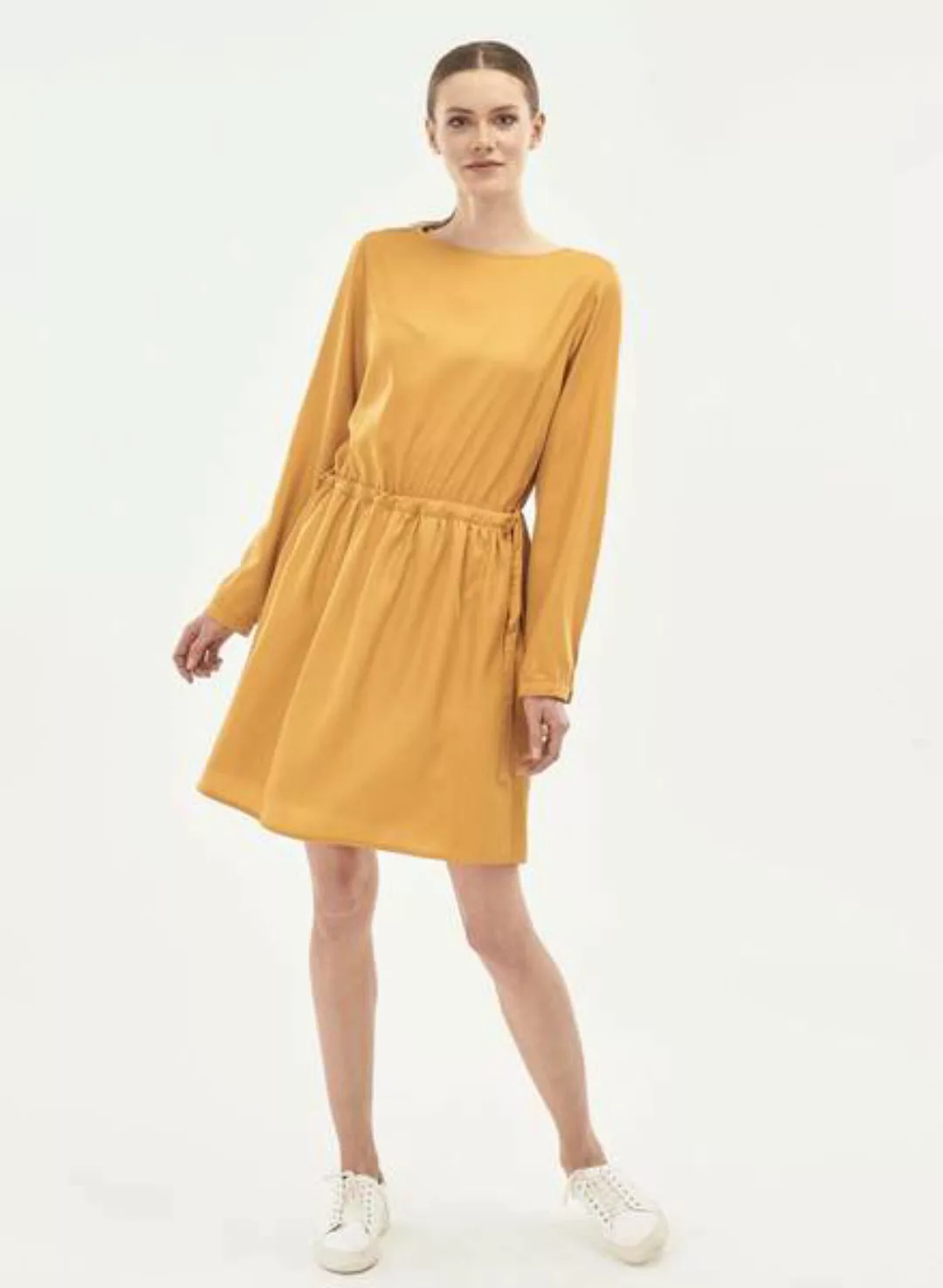 Kleid Aus Tencel Mit U-boot-ausschnitt günstig online kaufen