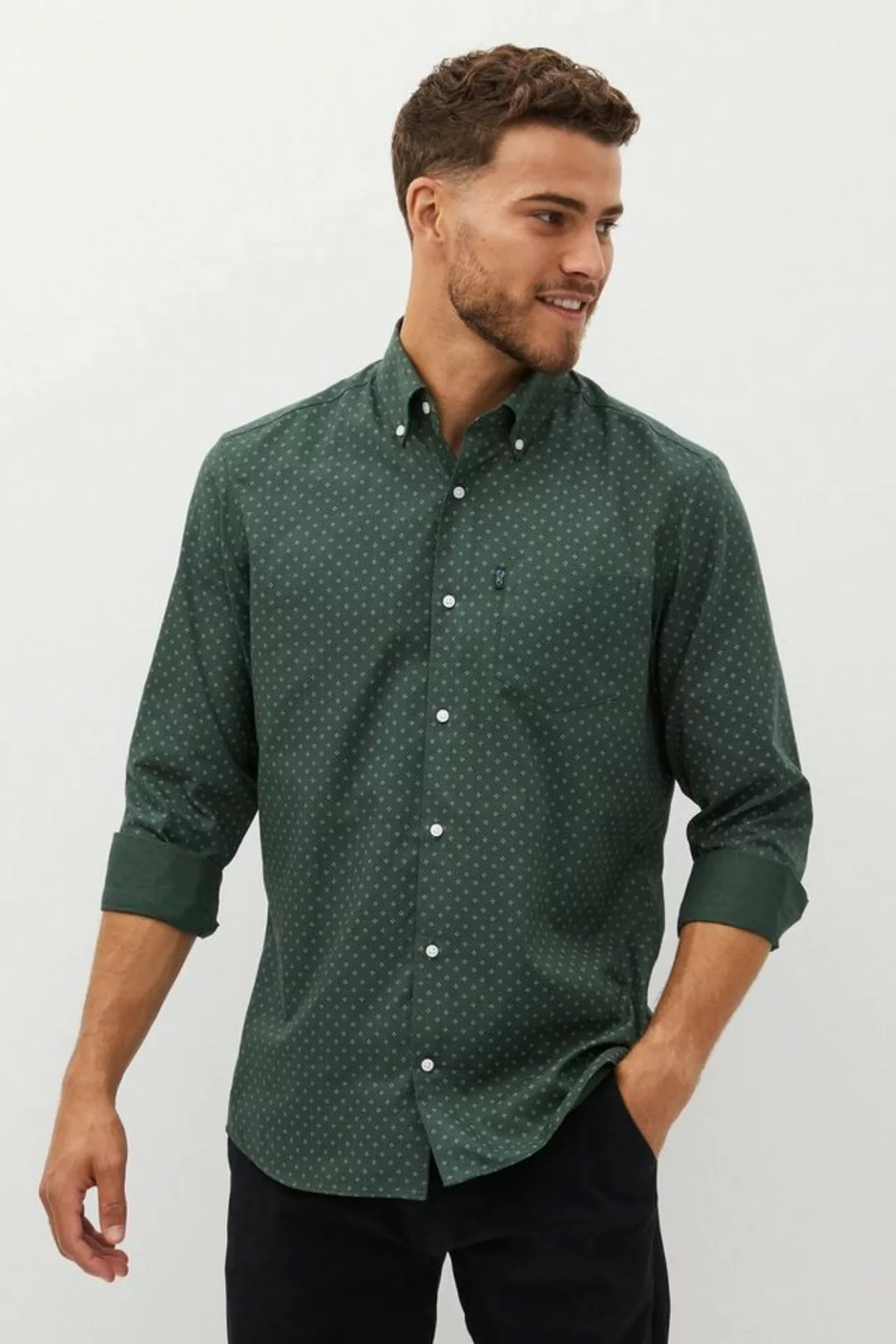 Next Langarmhemd Bügelleichtes Slim Fit Button-down-Oxfordhemd (1-tlg) günstig online kaufen