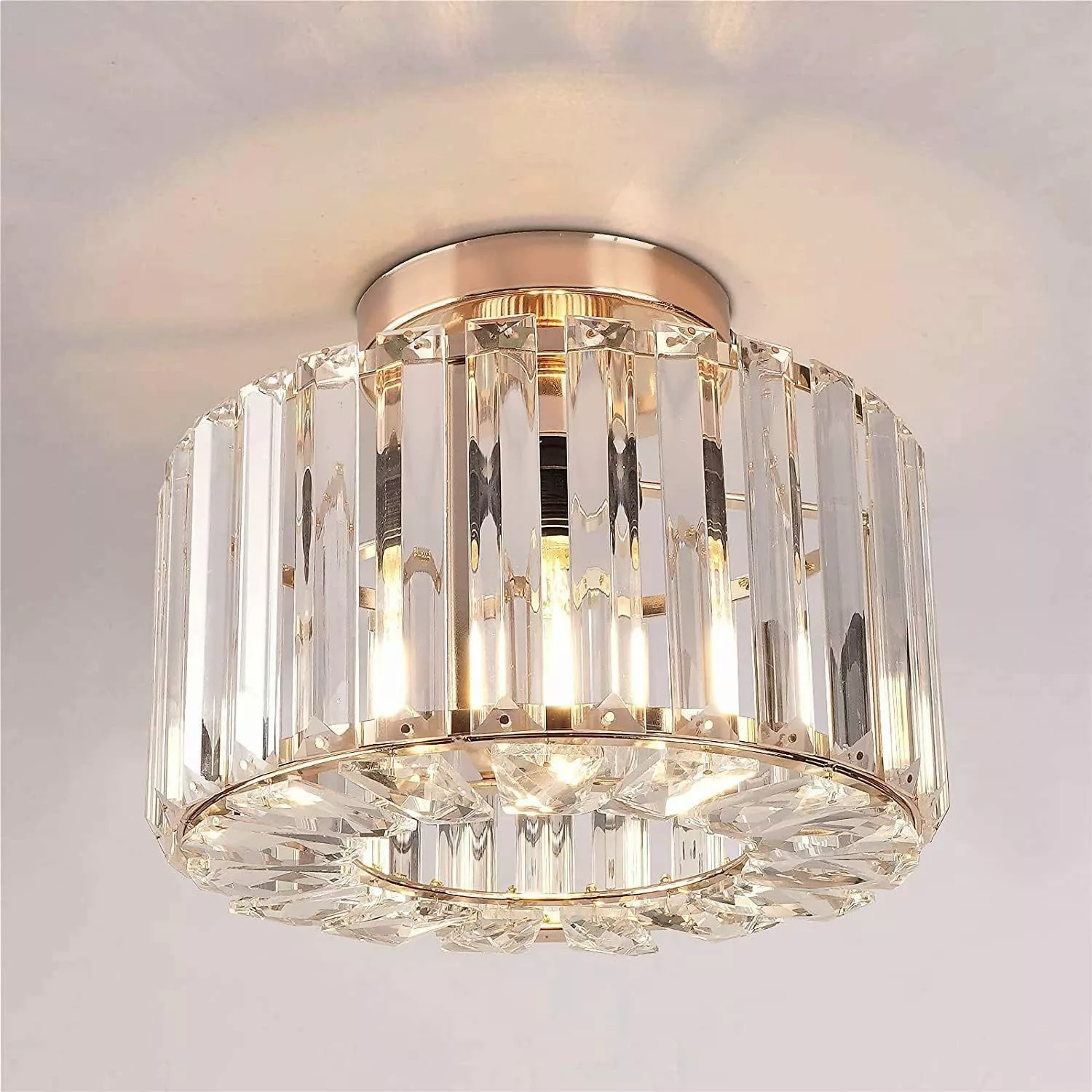 BlingBin Hängeleuchten Crystal Deckenleuchte Gold - günstig online kaufen