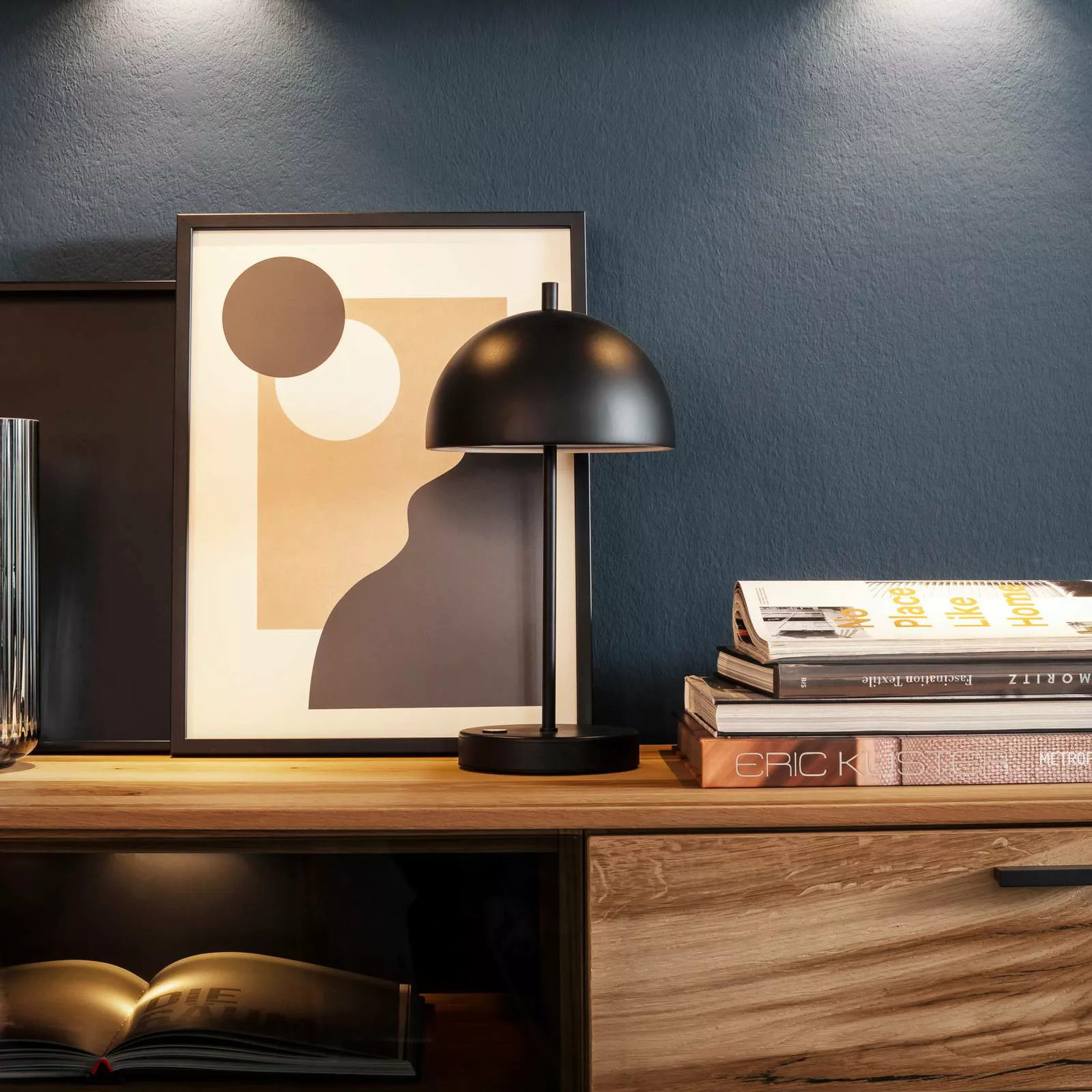 Schöner Wohnen Kia LED-Akkulampe Höhe 35cm schwarz günstig online kaufen