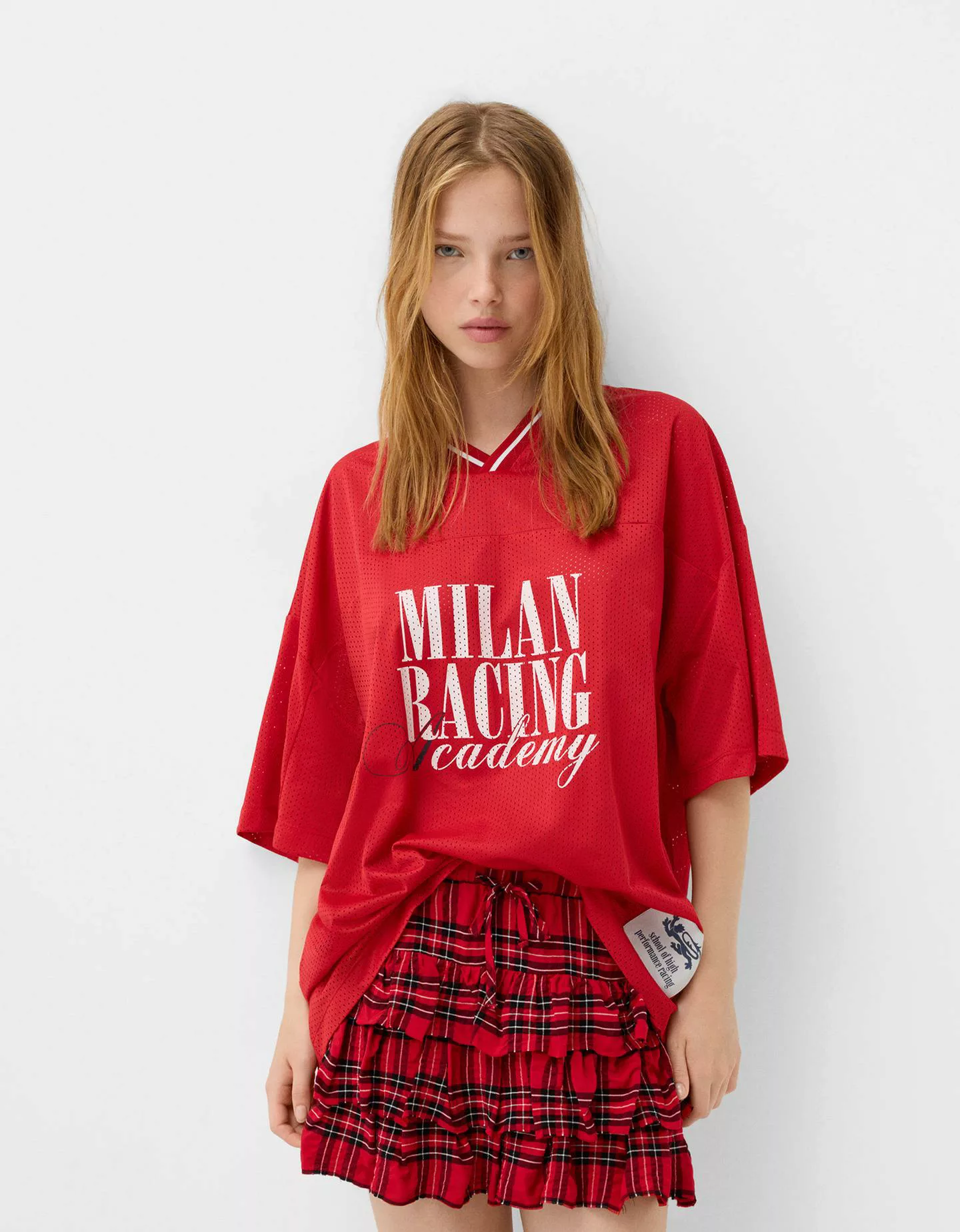 Bershka Minirock Mit Volants Damen Xs Rot günstig online kaufen