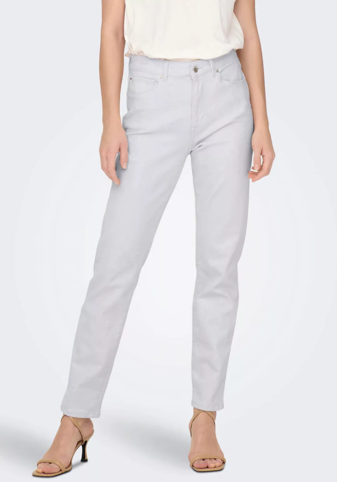 Only Damen Jeans ONLEMILY CRO790 - Straight Fit - Weiss - White günstig online kaufen