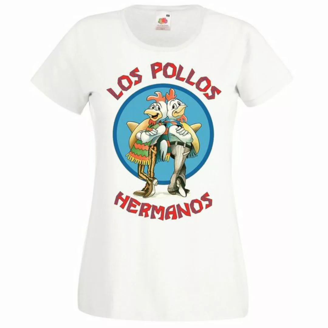 Youth Designz T-Shirt Los Pollos Hermanos Damen Shirt mit trendigem Frontpr günstig online kaufen