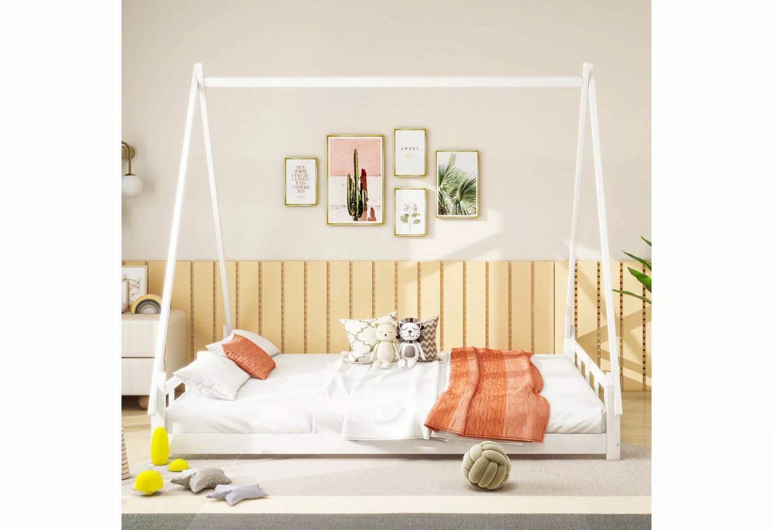 Ulife Kinderbett Jugendbett Massivholzbett Zeltbett Eltern-Kind-Bett, 140x2 günstig online kaufen