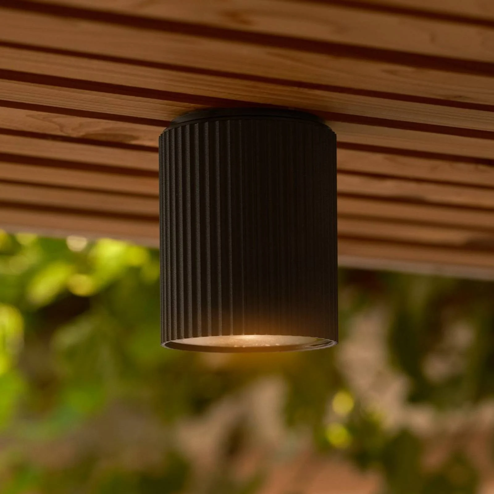 Deckenleuchte Kyklop Ripple, schwarz, Aluminium, GU10 günstig online kaufen