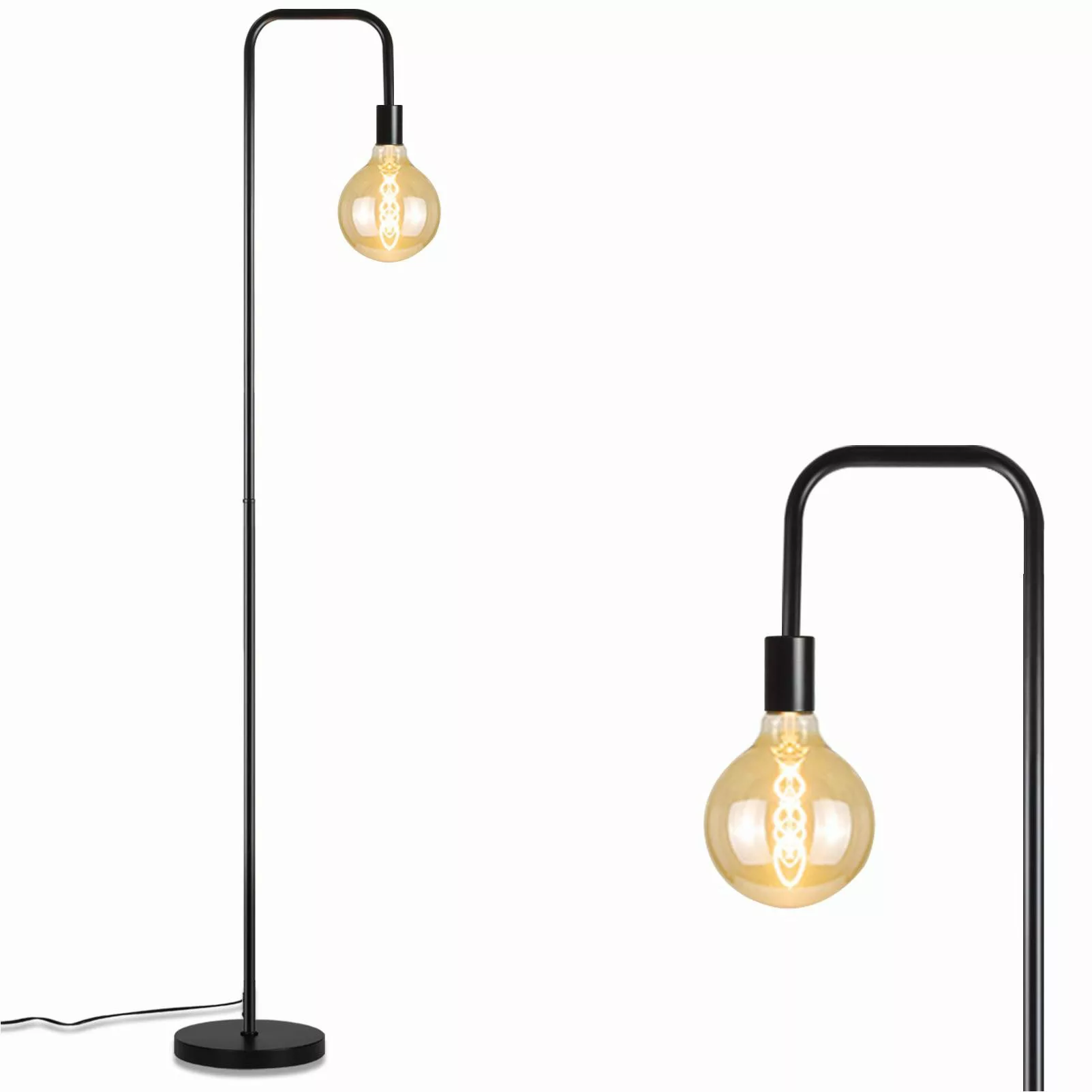 ZMH Stehlampe Schwarz Retro Industrial Lampe günstig online kaufen