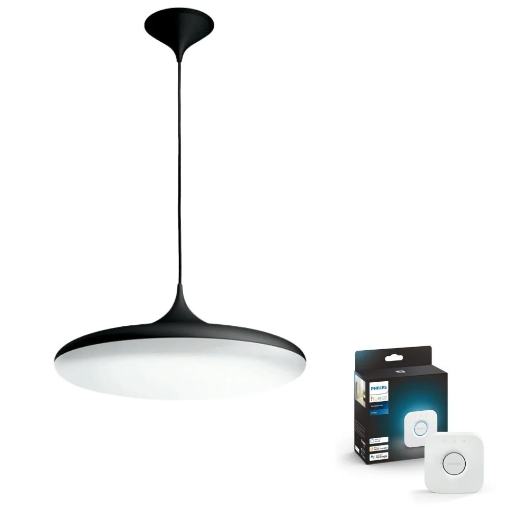 Philips Hue Bluetooth White Ambiance Pendelleuchte Cher in Schwarz 25W 2900 günstig online kaufen