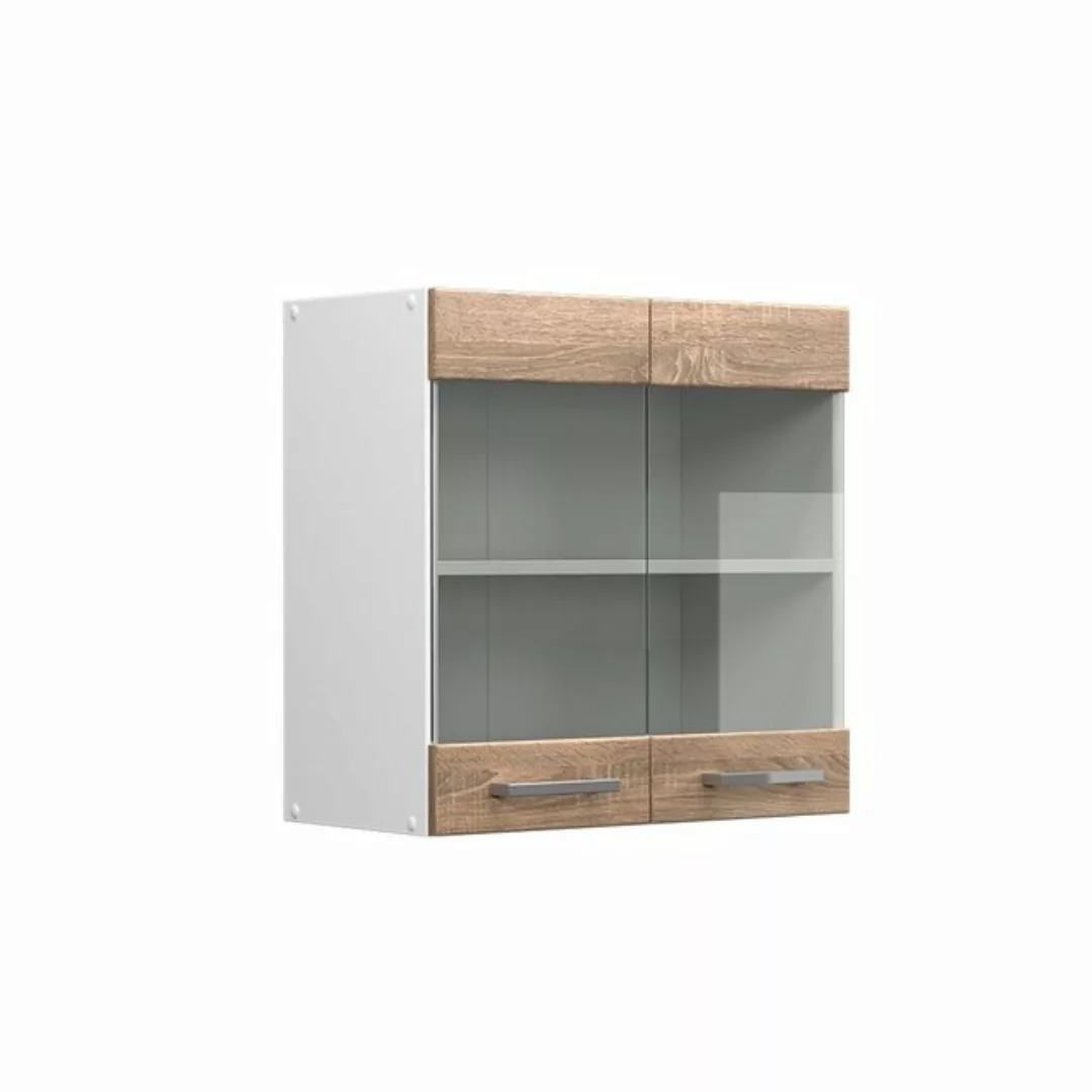 Vicco Glashängeschrank R-Line, Sonoma/Weiß, 60 cm günstig online kaufen