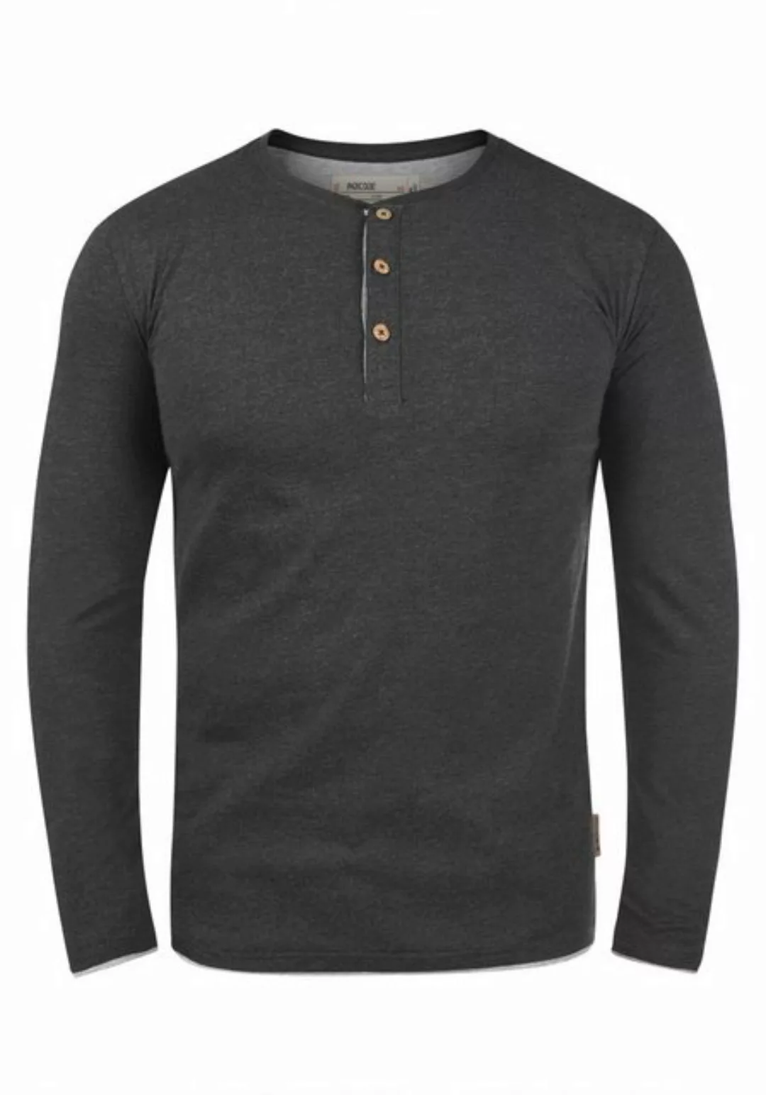 Indicode Rundhalsshirt IDGifford Longsleeve mit Knopfleiste günstig online kaufen