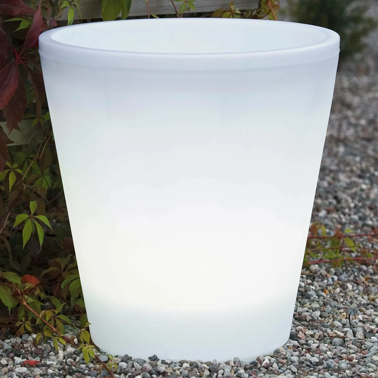 LED Pflanzentopf Assisi aus Kunststoff in weiß, 400 mm hoch günstig online kaufen
