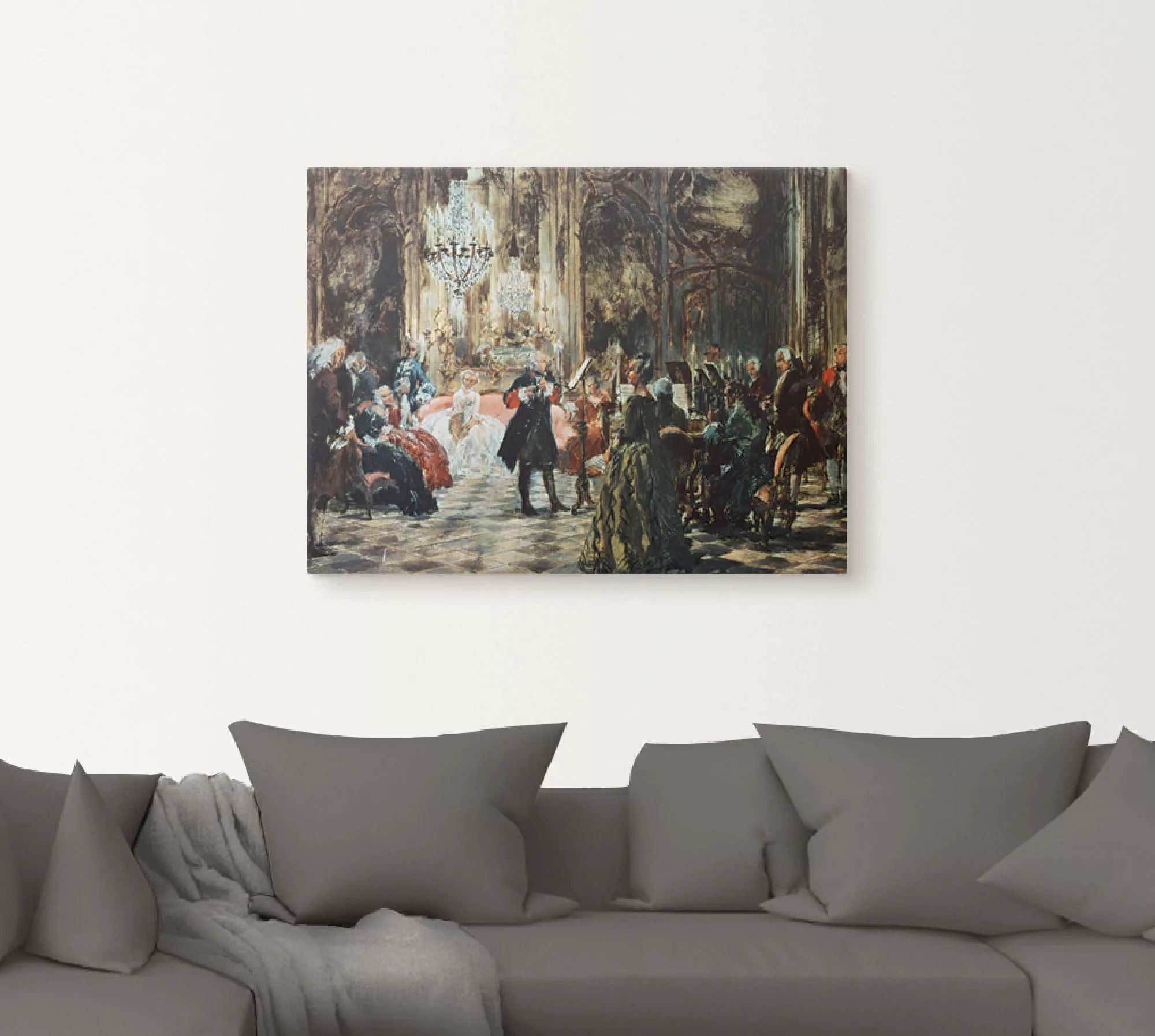 Artland Wandbild "Flötenkonzert Friedrich des Großen.", Orchester & Bands, günstig online kaufen