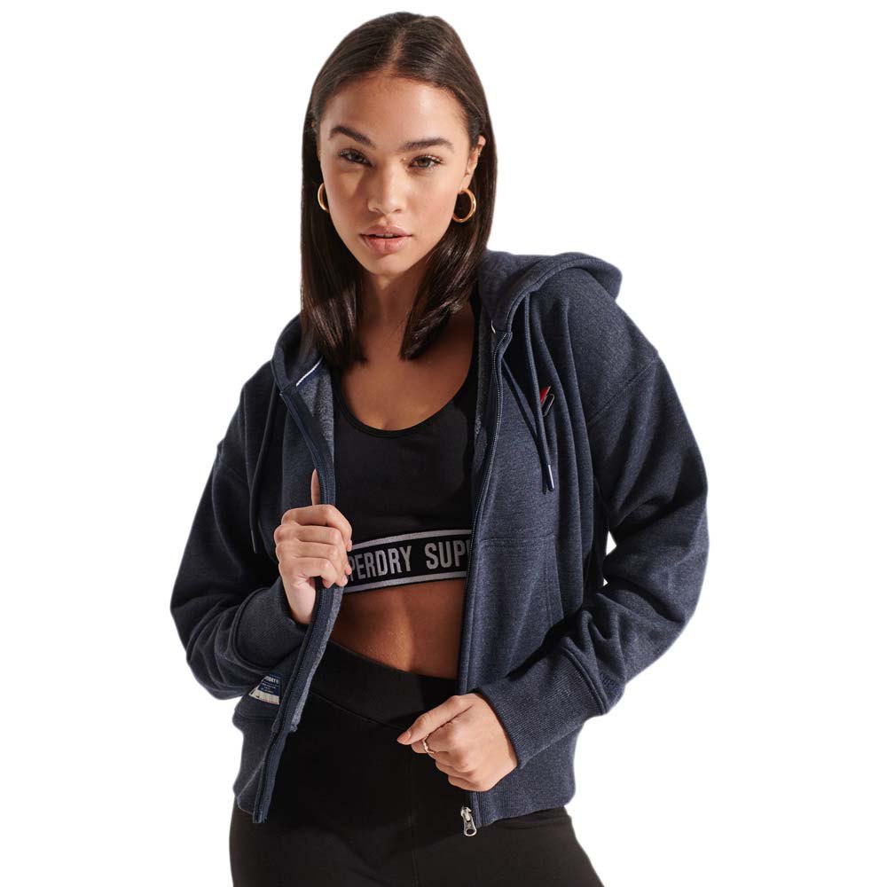 Superdry Code Essential Sweatshirt Mit Reißverschluss L Deep Navy Marl günstig online kaufen