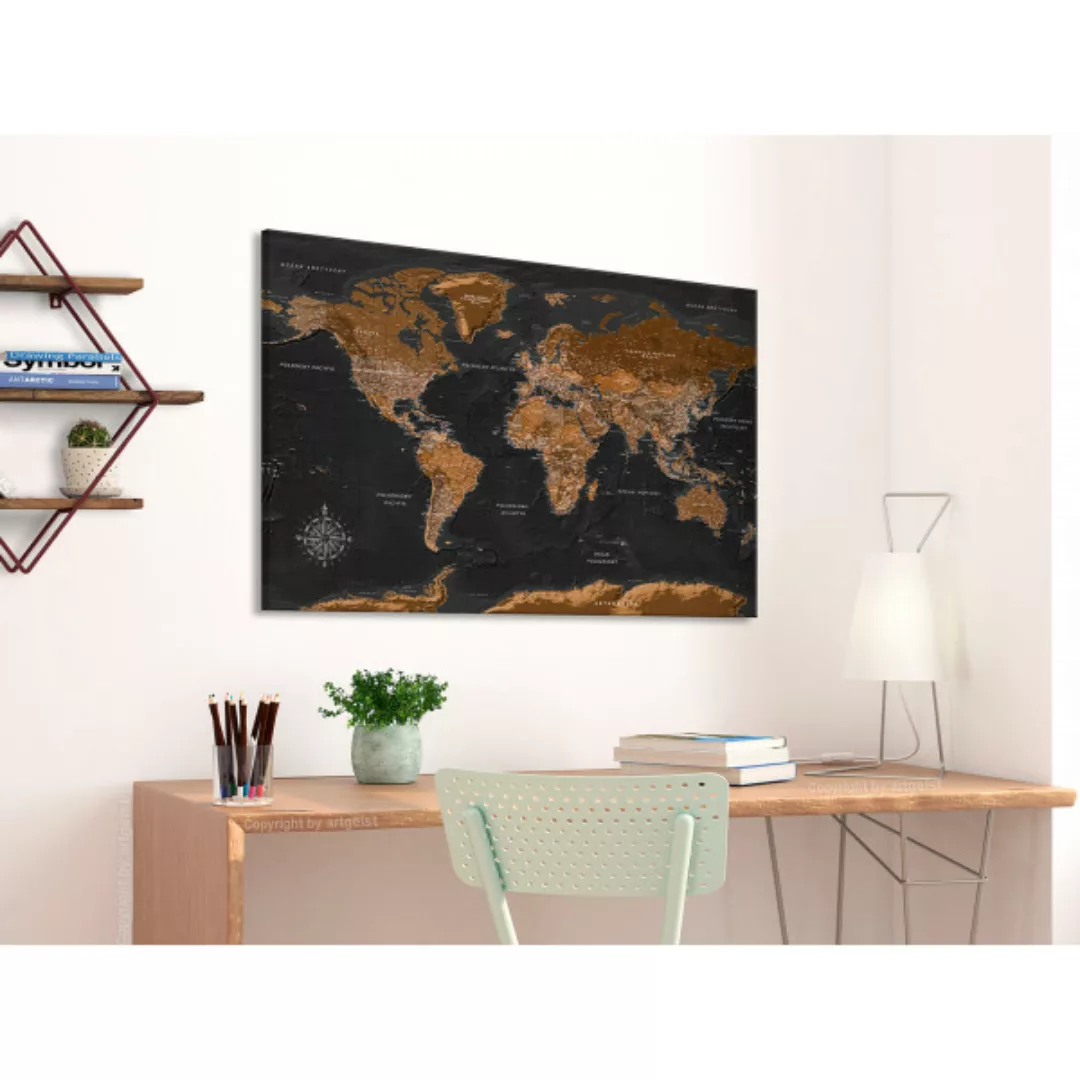 Wandbild Brown World Map (PL) XXL günstig online kaufen