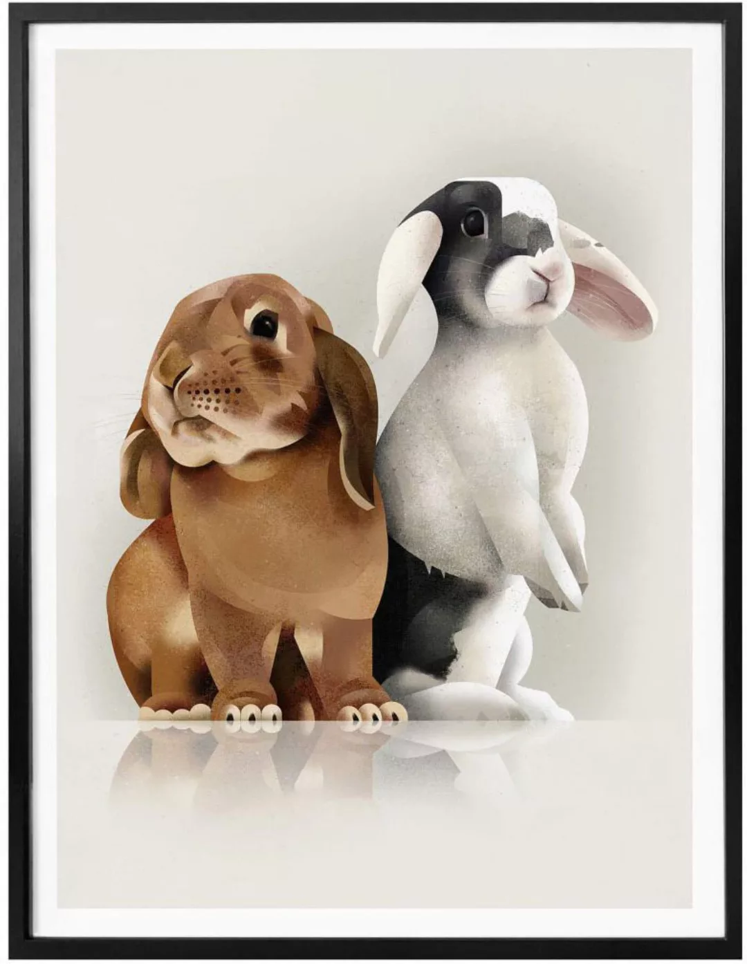 Wall-Art Poster "Bunny Love", Schriftzug, (1 St.), Poster ohne Bilderrahmen günstig online kaufen