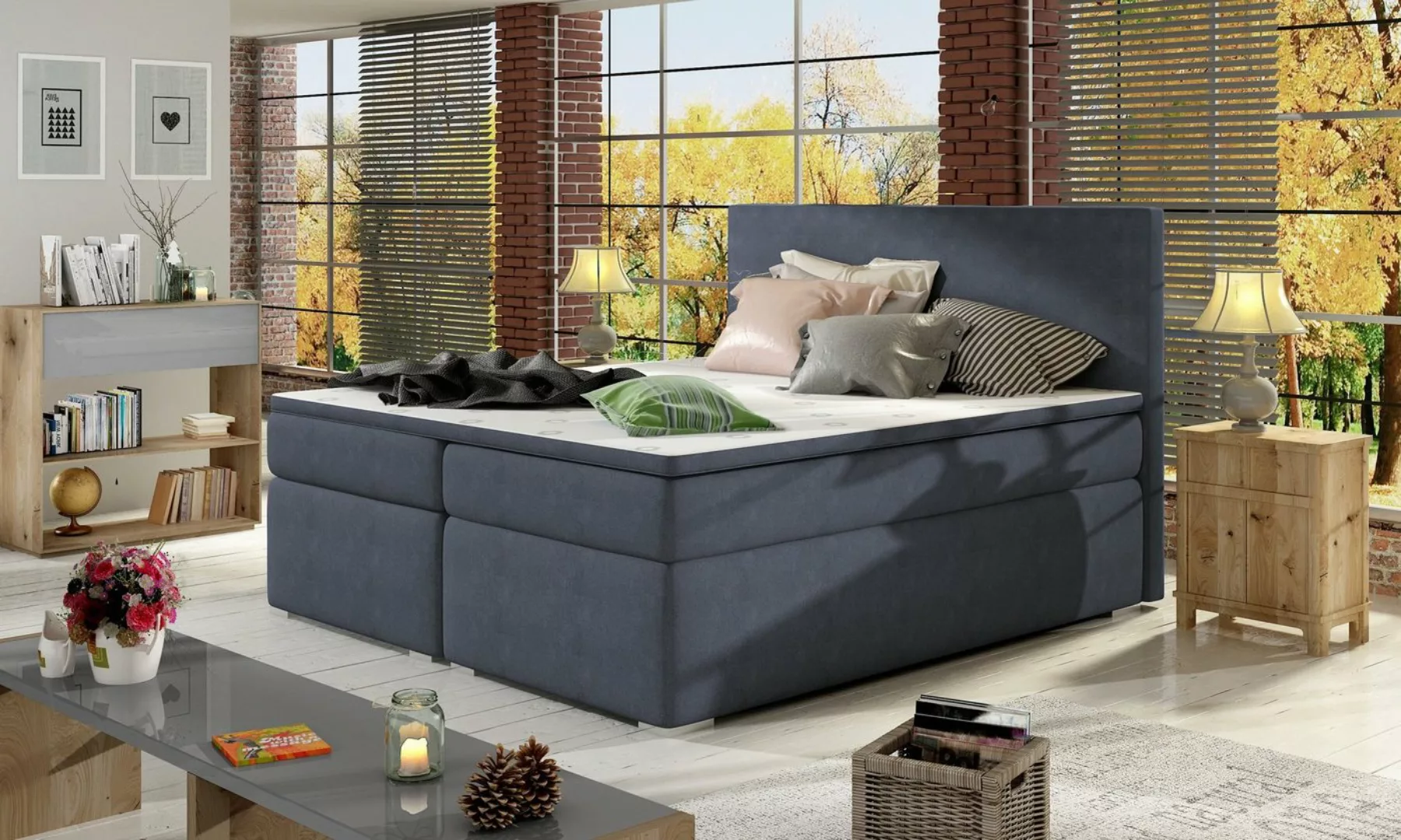 yourhouse24 Boxspringbett Divalo mit zwei Bettkästen Doppelbett mit Matratz günstig online kaufen