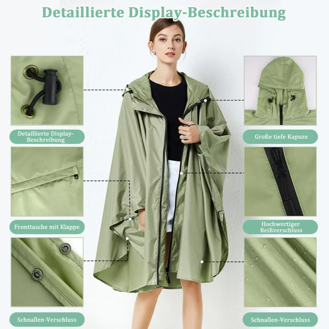 ZEUOPQ Regenmantel Regenmantel Durchsichtiger Regenponcho Wasserdicht günstig online kaufen