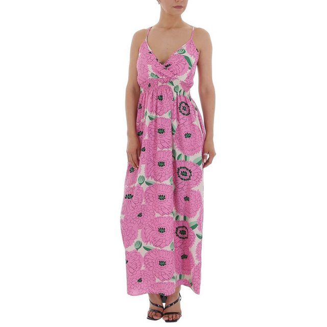 Ital-Design Sommerkleid Damen Freizeit Wickeloptik Geblümt Maxikleid in Lil günstig online kaufen