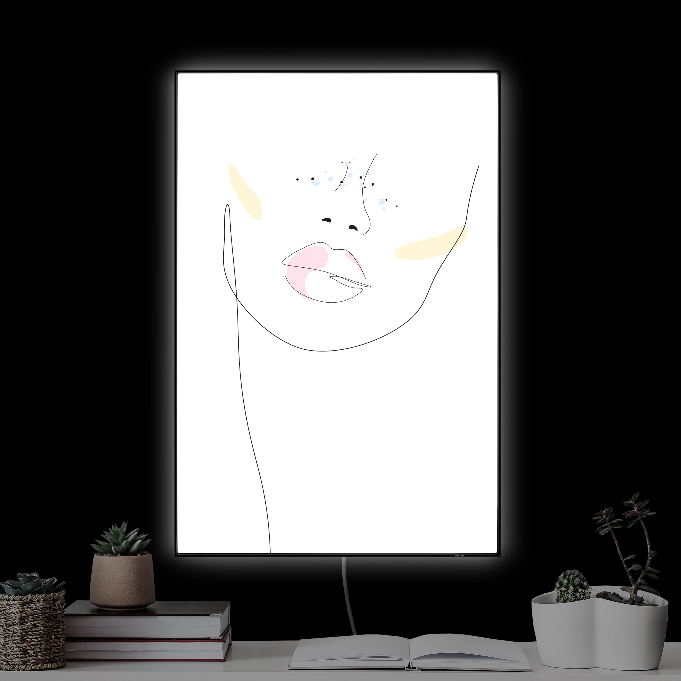 LED-Wechselbild Line Art - Sommersprossen günstig online kaufen