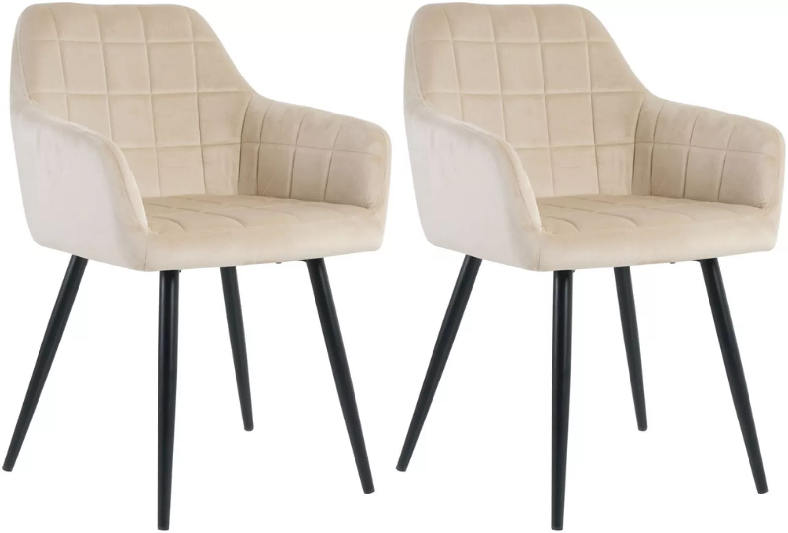 INOSIGN 4-Fußstuhl, (Set), 2 St., Samt, mit Quadratsteppung innen günstig online kaufen
