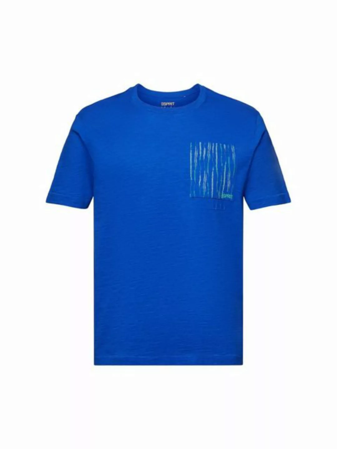 Esprit T-Shirt Slub-T-Shirt aus Baumwolle mit Logo (1-tlg) günstig online kaufen