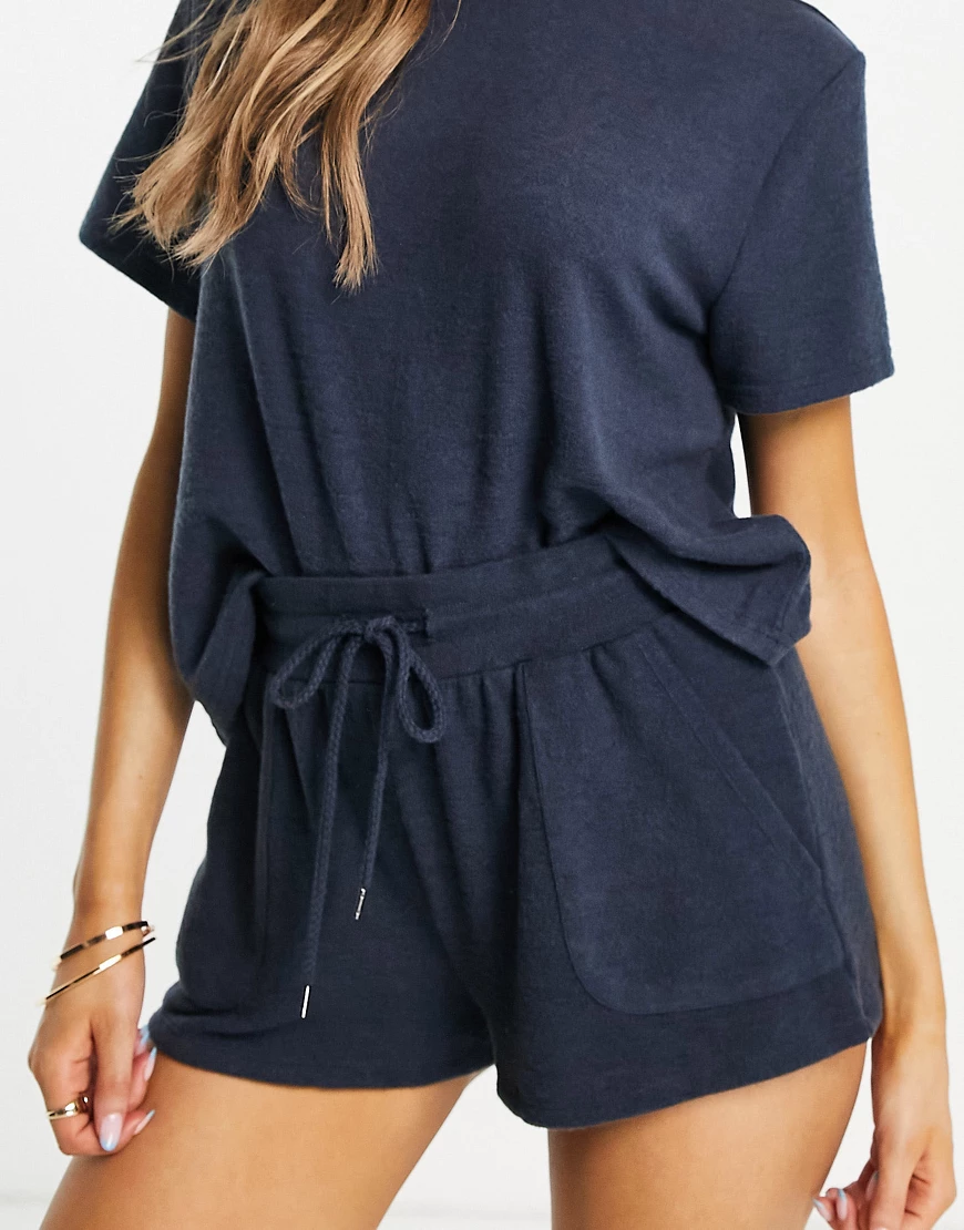 Cotton:On – Superweiche Pyjama-Shorts in dunkler Waschung, Kombiteil-Blau günstig online kaufen