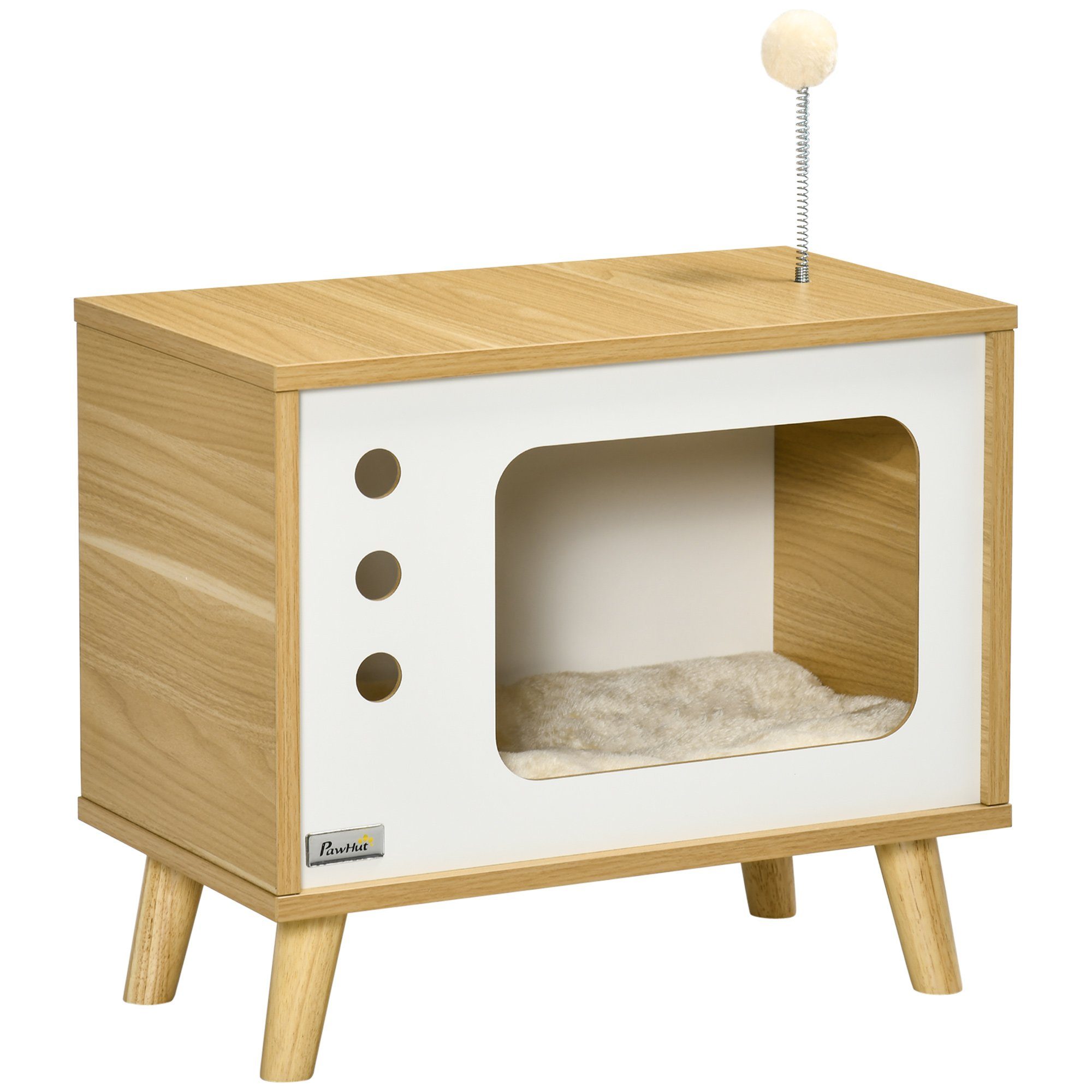 PawHut Tierhaus imTV-Design inkl. Spielzeug, waschbares günstig online kaufen
