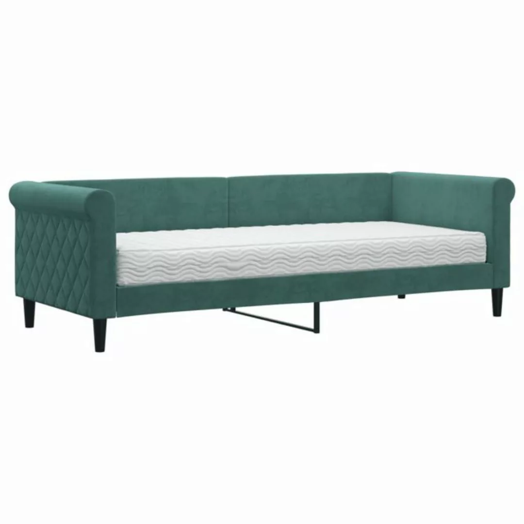 vidaXL Bett Tagesbett mit Matratze Dunkelgrün 80x200 cm Samt günstig online kaufen