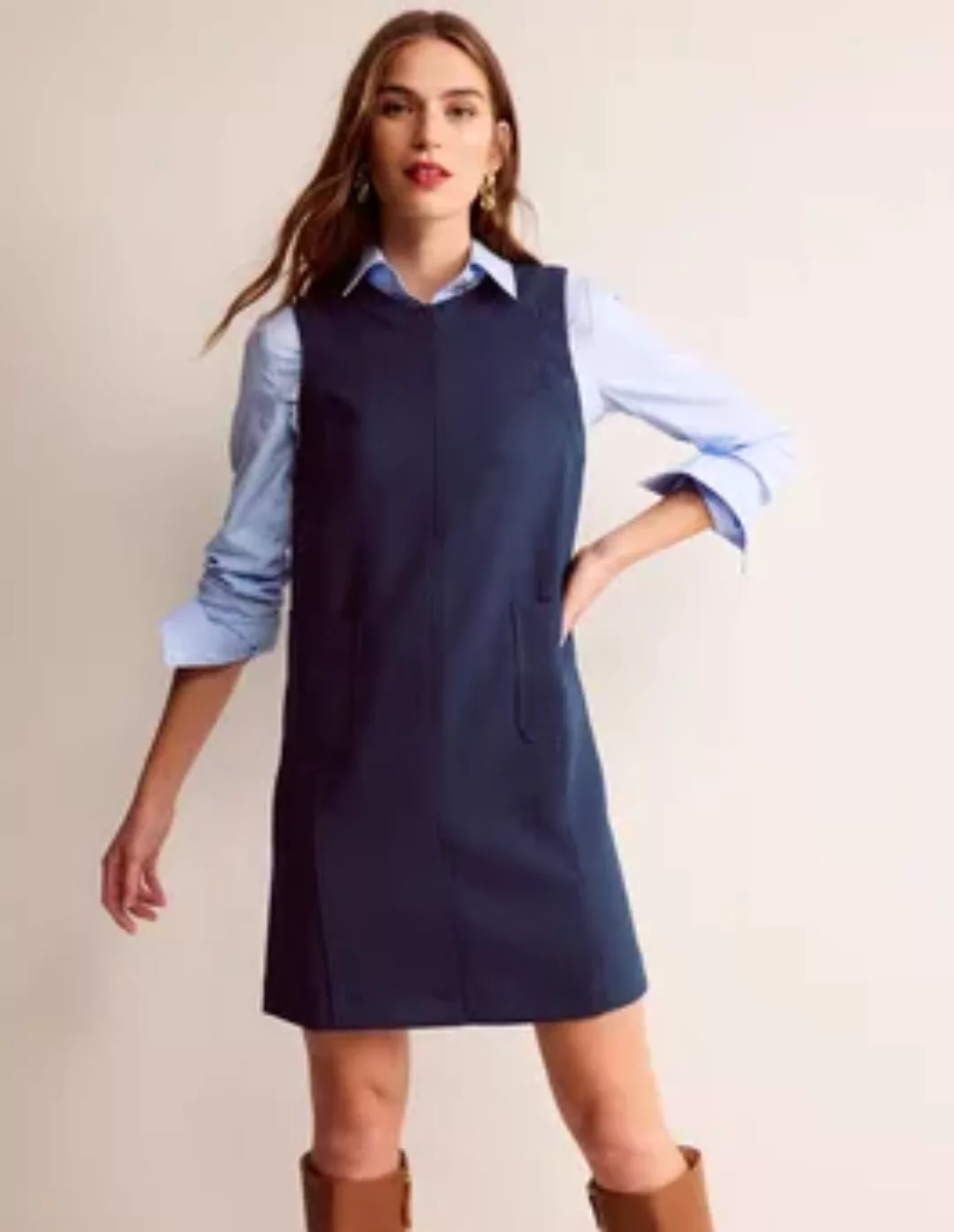 Mini-Etuikleid mit Taschendetail Damen Boden, Französisches Marineblau günstig online kaufen