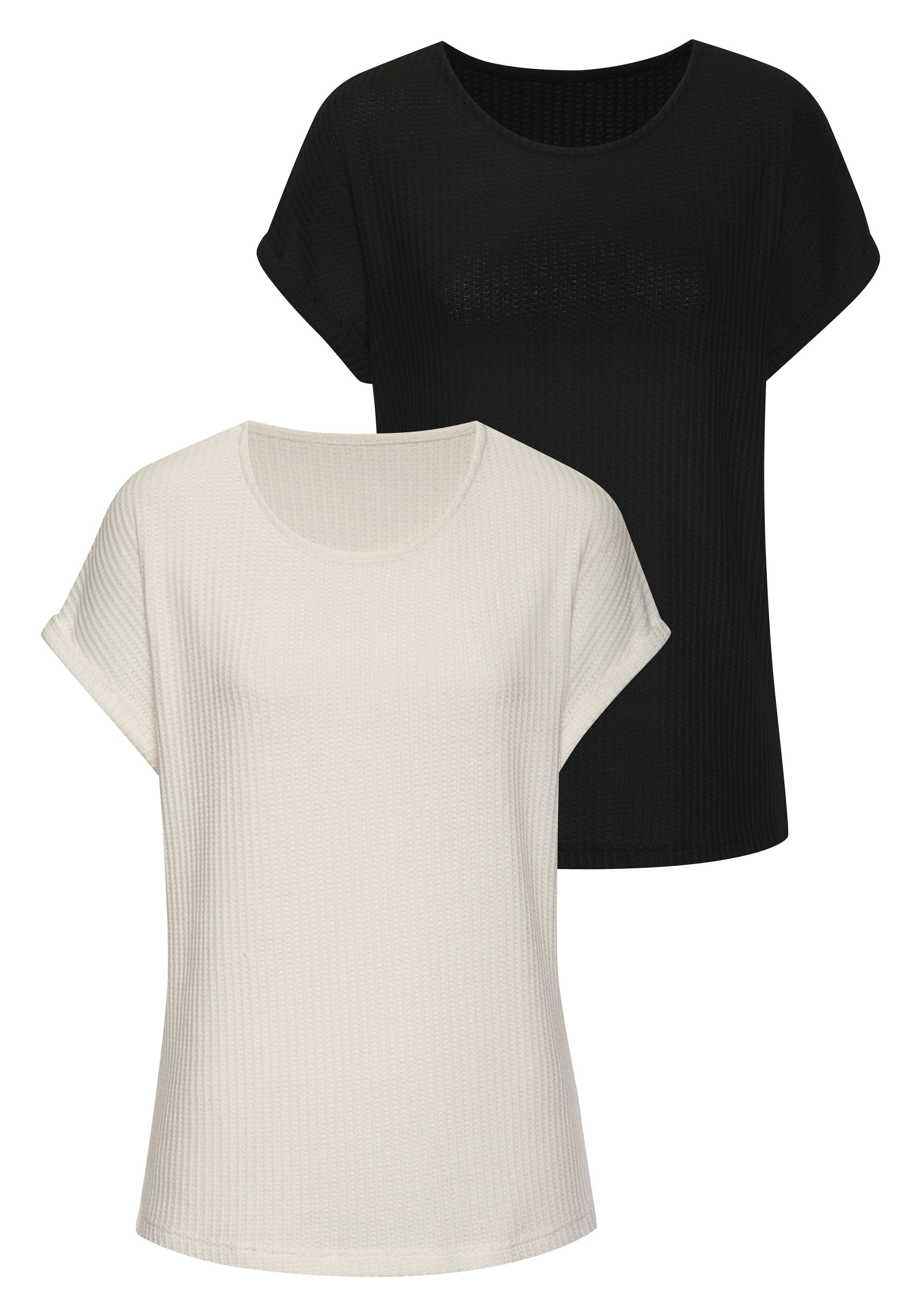 Vivance Kurzarmshirt "aus weicher Piqué-Qualität", (2er-Pack) günstig online kaufen