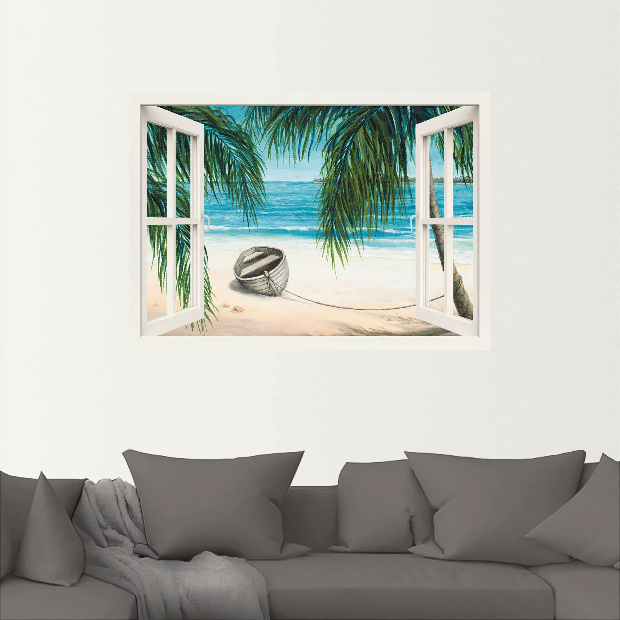 Artland Wandbild »Fensterblick - Karibik«, Fensterblick, (1 St.) günstig online kaufen