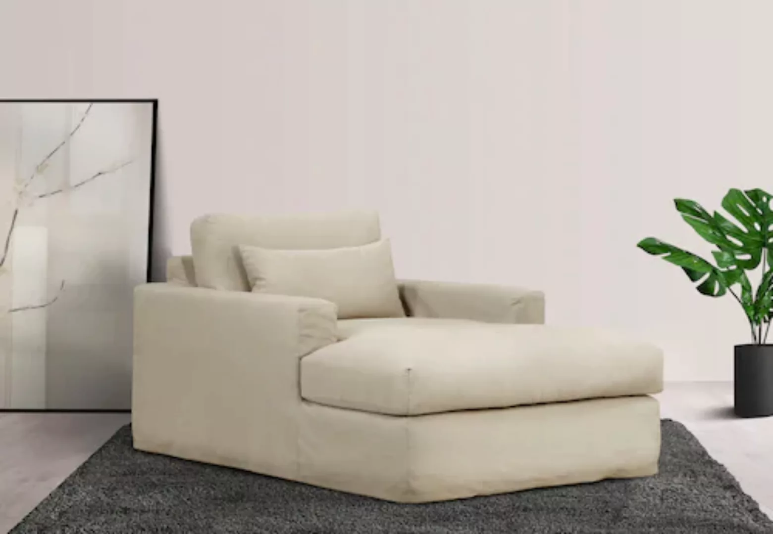 LeGer Home by Lena Gercke Loveseat "Sölve", mit optischer Husse, weicher Si günstig online kaufen