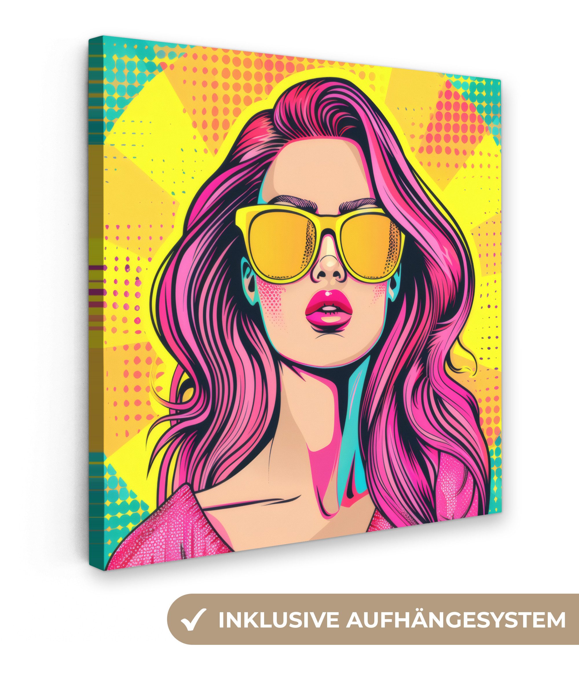 OneMillionCanvasses® Leinwandbild Sonnenbrille - Frau - günstig online kaufen