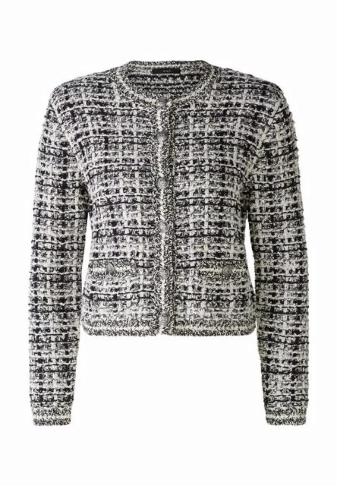 Oui Strickjacke Strickjacke Baumwollmischung mit Glanzgarn keine günstig online kaufen