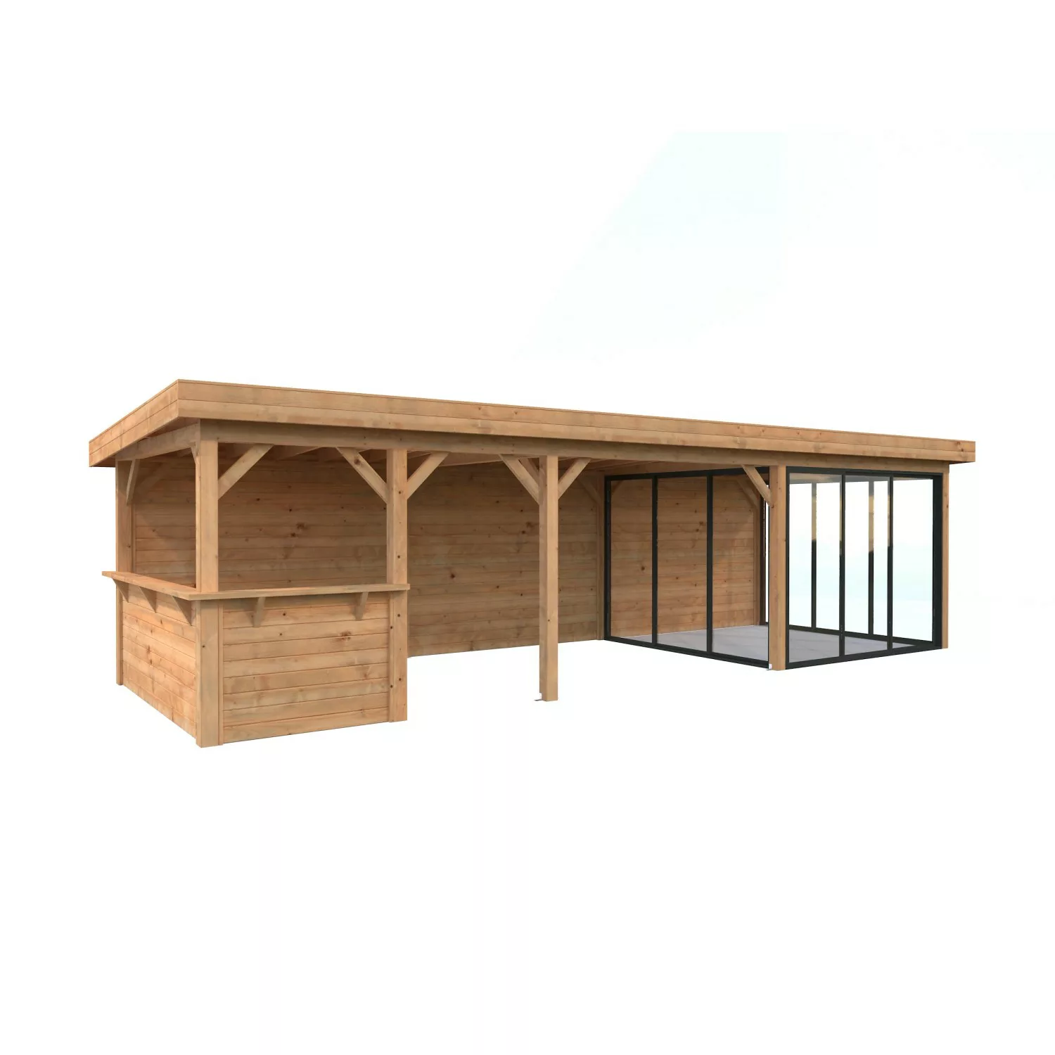 Palmako Pavillon Lenna Set 416 Slide Braun Tauchgrundiert 876 cm x 300 cm F günstig online kaufen