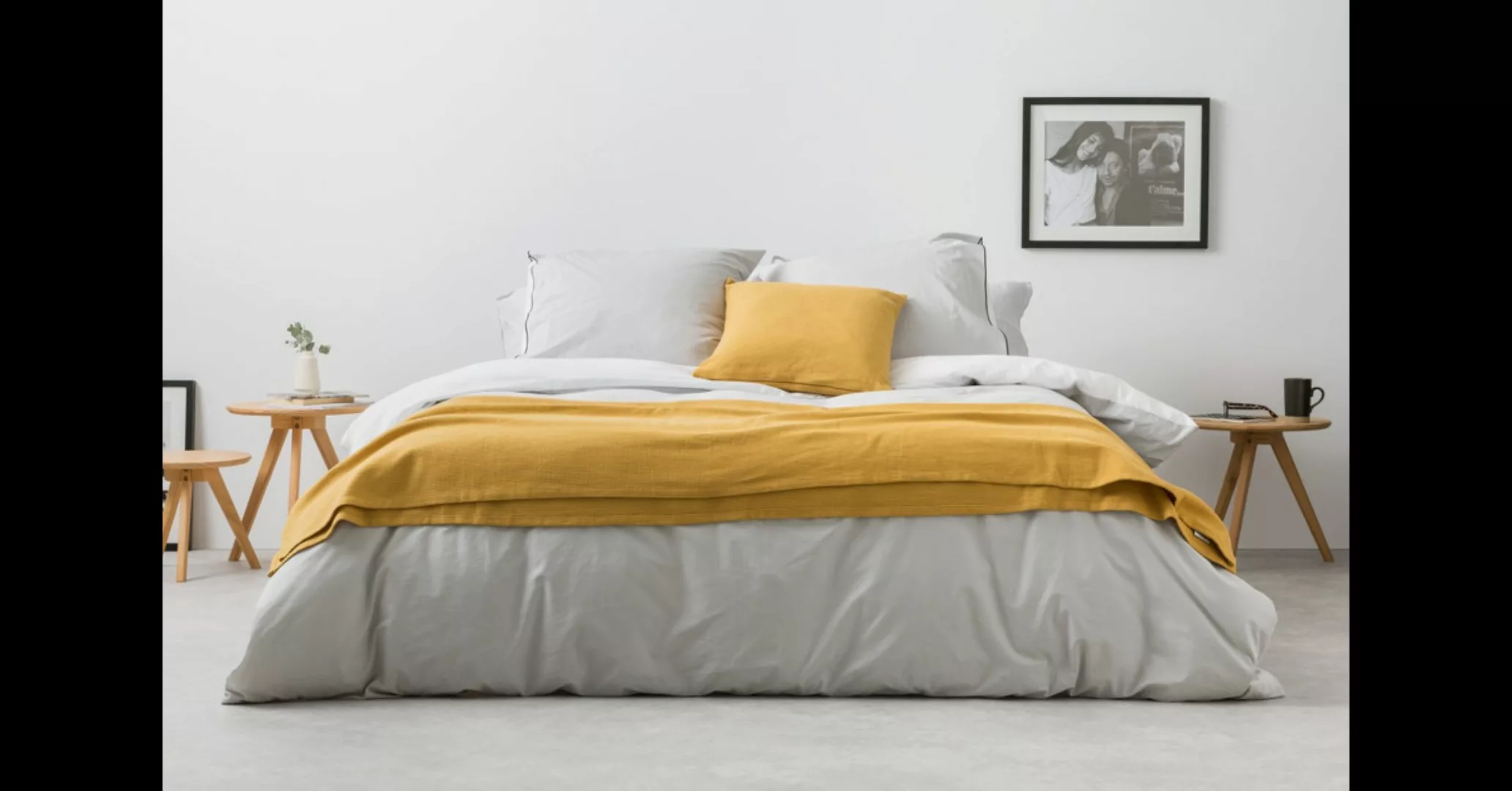 Solar Bettwaescheset (240 x 220 cm) aus 100 % Baumwolle, Weiss und Nebelgra günstig online kaufen