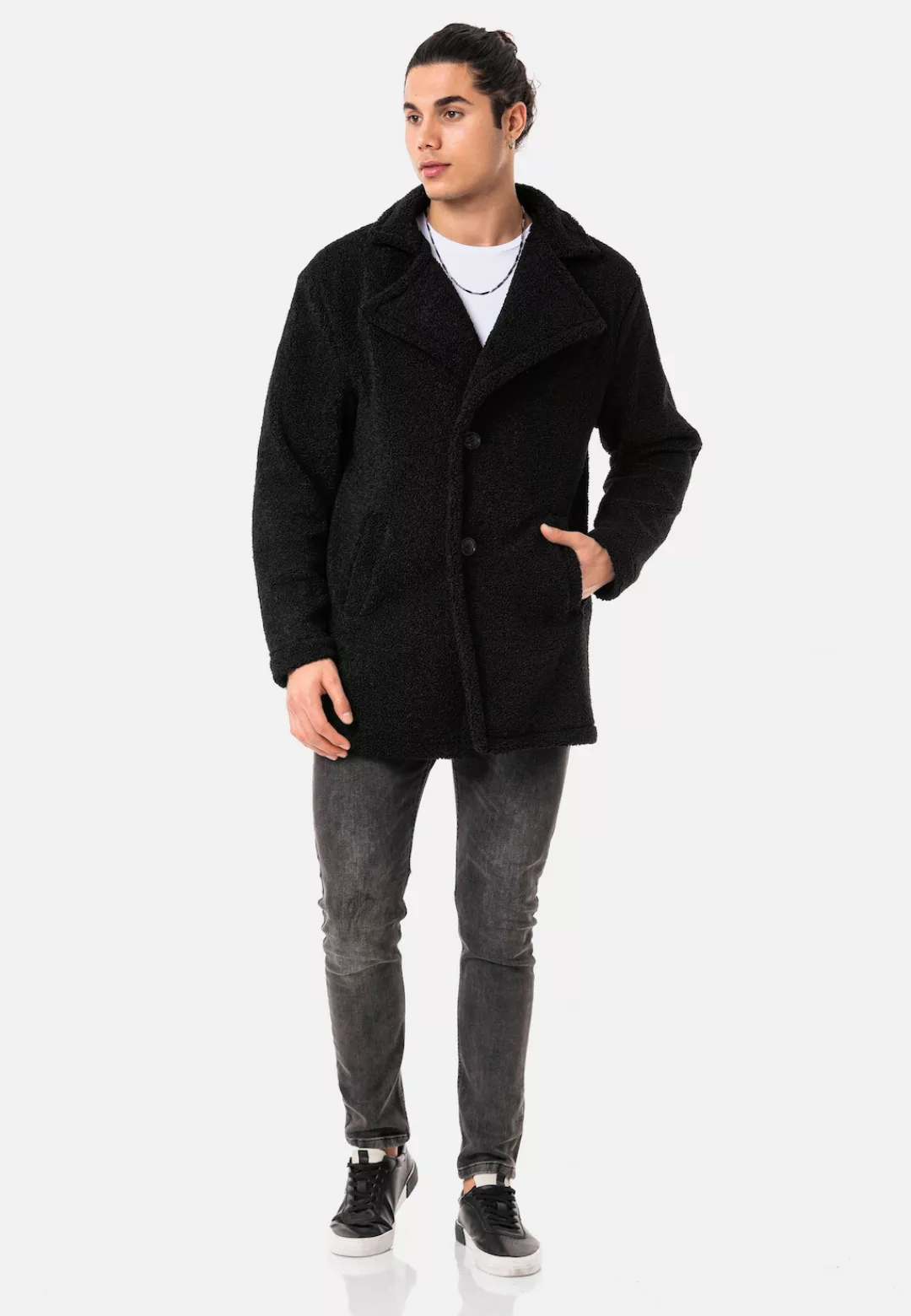 RedBridge Kurzmantel warme Teddy-Jacke Oversized warmer, weicher Teddystoff günstig online kaufen