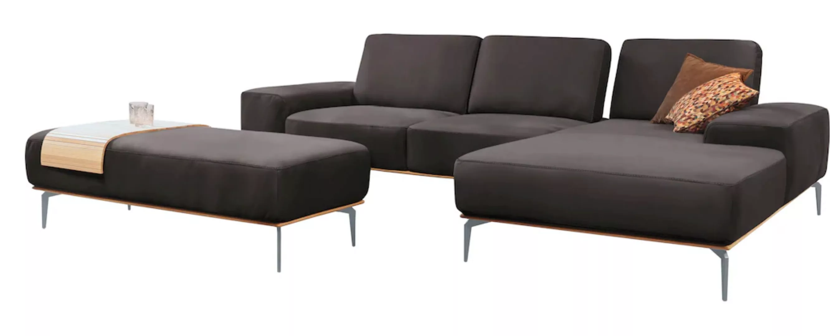 W.SCHILLIG Ecksofa run, mit elegantem Holzsockel, Füße in Silber matt, Brei günstig online kaufen