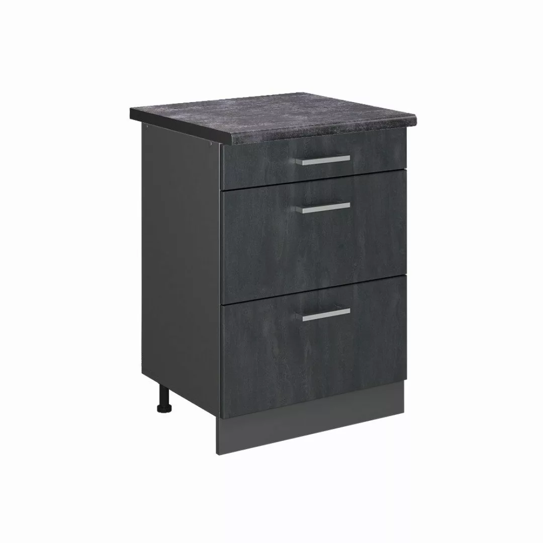 Vicco Unterschrank R-Line, Schwarz Beton/Anthrazit, 60 günstig online kaufen